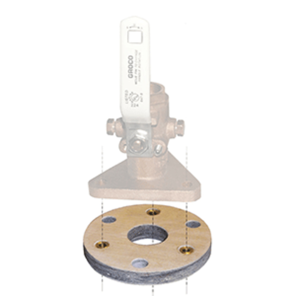 GROCO Backing Block f/3/4" and amp; 1" Seacocks