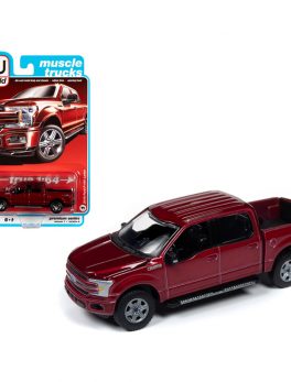 2018 Ford F-150 Lariat Pickup Truck Ruby Red Metallic Muscle Trucks Limited Edition to 7300 pieces Worldwide 1/64 Diecast Model Car by Autoworld 64242-AWSP032A