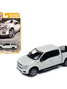 2018 Ford F-150 Lariat Pickup Truck White Platinum Metallic Muscle Trucks Limited Edition to 7300 pieces Worldwide 1/64 Diecast Model Car by Autoworld 64242-AWSP032B