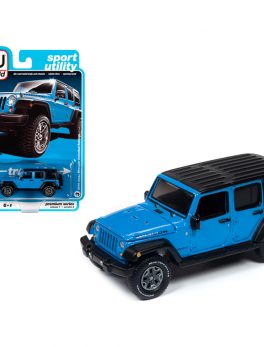 2018 Jeep Wrangler Unlimited Rubicon Chief Blue with Flat Black Top Sport Utility Limited Edition to 7516 pieces Worldwide 1/64 Diecast Model Car by Autoworld 64242-AWSP033A