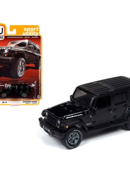 2018 Jeep Wrangler Unlimited Rubicon Gloss Black Sport Utility Limited Edition to 7516 pieces Worldwide 1/64 Diecast Model Car by Autoworld 64242-AWSP033B