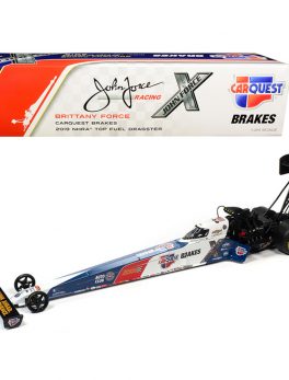 2019 NHRA Funny Car TFD (Top Fuel Dragster) Brittany Force Carquest Brakes John Force Racing 1/24 Diecast Model Car by Autoworld CP7654