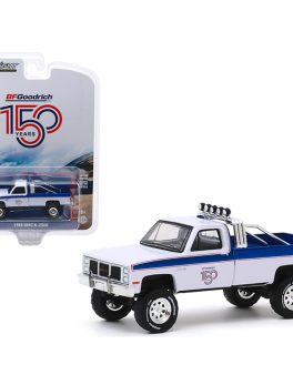 1985 GMC K-2500 Pickup Truck White with Blue Stripes BFGoodrich 150th Anniversary Anniversary Collection Series 10 1/64 Diecast Model Car by Greenlight 28020B