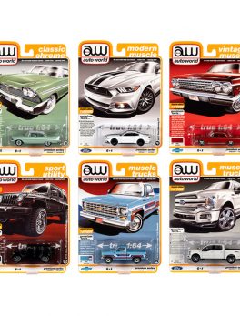 Autoworld Muscle Cars Premium 2020 Release 1, Set B of 6 pieces 1/64 Diecast Model Cars by Autoworld 64242B