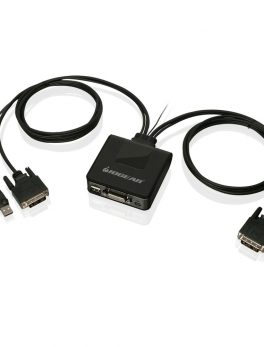 IOGEAR 2-Port USB DVI Cable KVM Switch - 2 Computer(s) - 1 Local User(s) - 1920 x 1200 - 1 x USB - 1 x DVI
