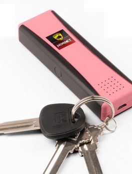 Guard Dog LED Stun Gun Keychain 120dB Alarm - Recharge Pink