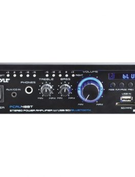 Pyle Home PCAU48BT 120-Watt x 2 Mini Blue Series Bluetooth Stereo Power Amp