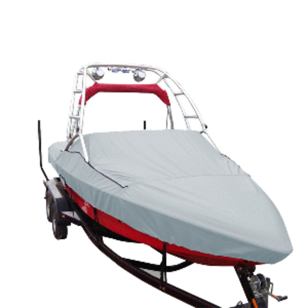 Carver Performance Poly-Guard Specialty Boat Cover f/19.5 and #39; Sterndrive V-Hull Runabouts w/Tower - Grey
