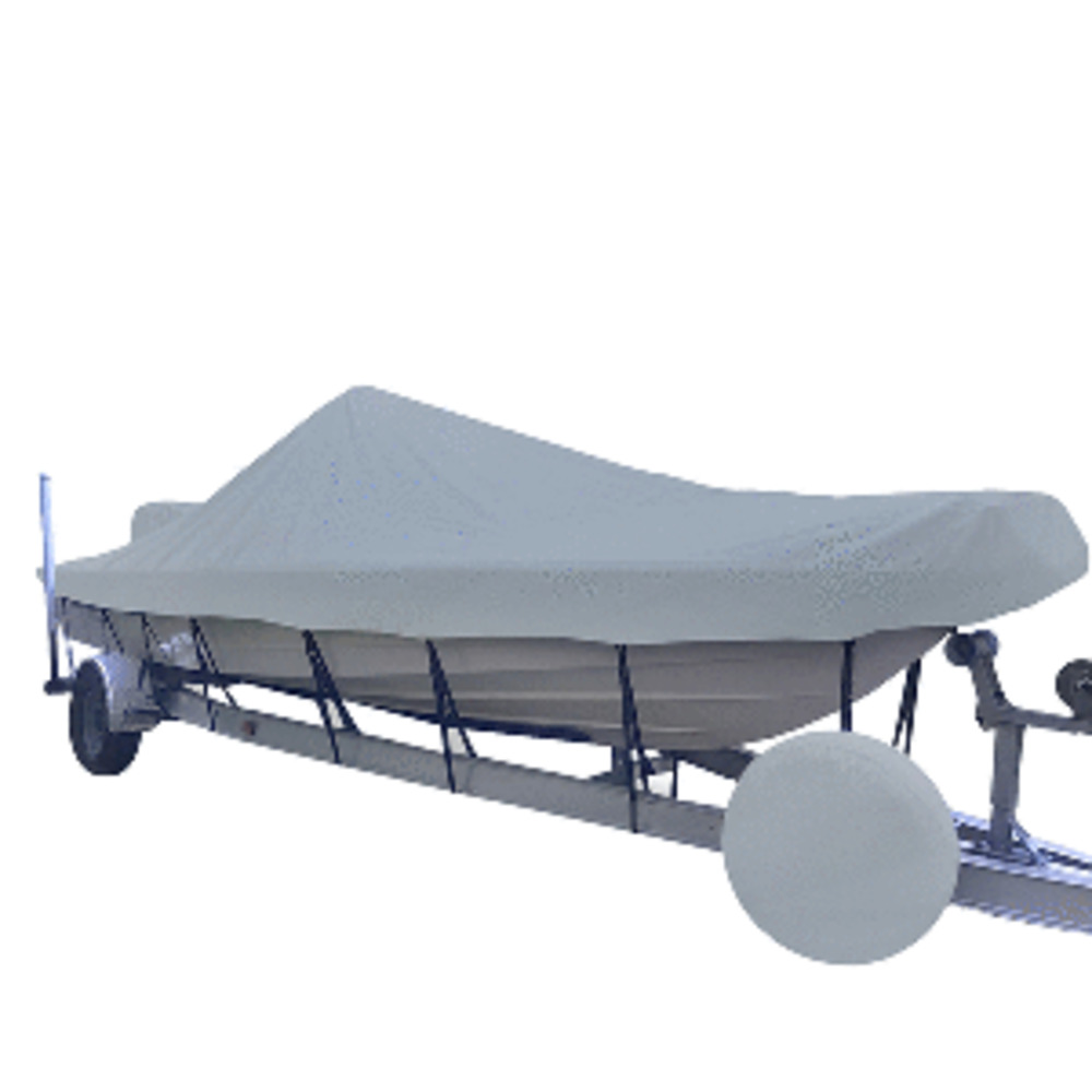 Carver Performance Poly-Guard Styled-to-Fit Boat Cover f/18.5 and #39; V-Hull Center Console Shallow Draft Boats - Grey