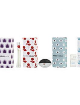 Kenzo Variety Set 4 Piece Mini Variety With L'eau Kenzo (edt) and Kenzo World (edp) and Kenzo Flower (edp) and Kenzo Jungle L'elephant (edp) and All Are Minis For Women
