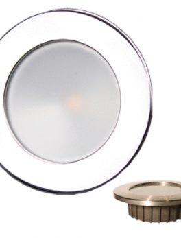 Lunasea "ZERO EMI and rdquo; Recessed 3.5 and rdquo; LED Light - Warm White w/Polished Stainless Steel Bezel - 12VDC
