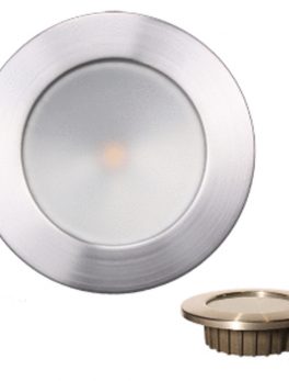 Lunasea and ldquo;ZERO EMI and rdquo; Recessed 3.5 and rdquo; LED Light - Warm White w/Brushed Stainless Steel Bezel - 12VDC