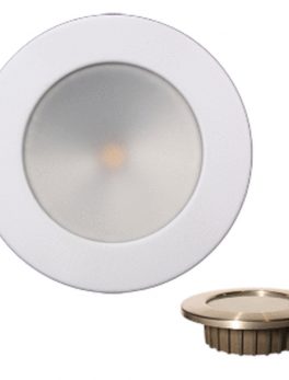 Lunasea and ldquo;ZERO EMI and rdquo; Recessed 3.5 and rdquo; LED Light - Warm White w/White Stainless Steel Bezel - 12VDC