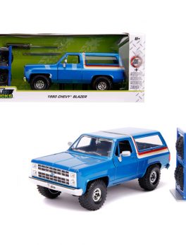 1980 Chevrolet Blazer Blue Metallic with Stripes with Extra Wheels Just Trucks Series 1/24 Diecast Model Car by Jada 31396