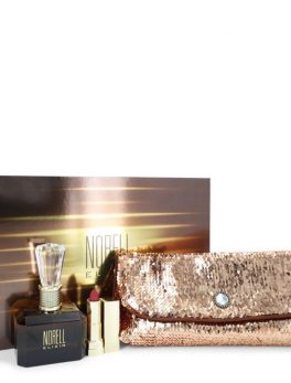 Norell Elixir By Norell Gift Set -- 3.4 Oz Eau De Parfum Spray + .12 Oz Lipstick + Free Evening Bag For Women