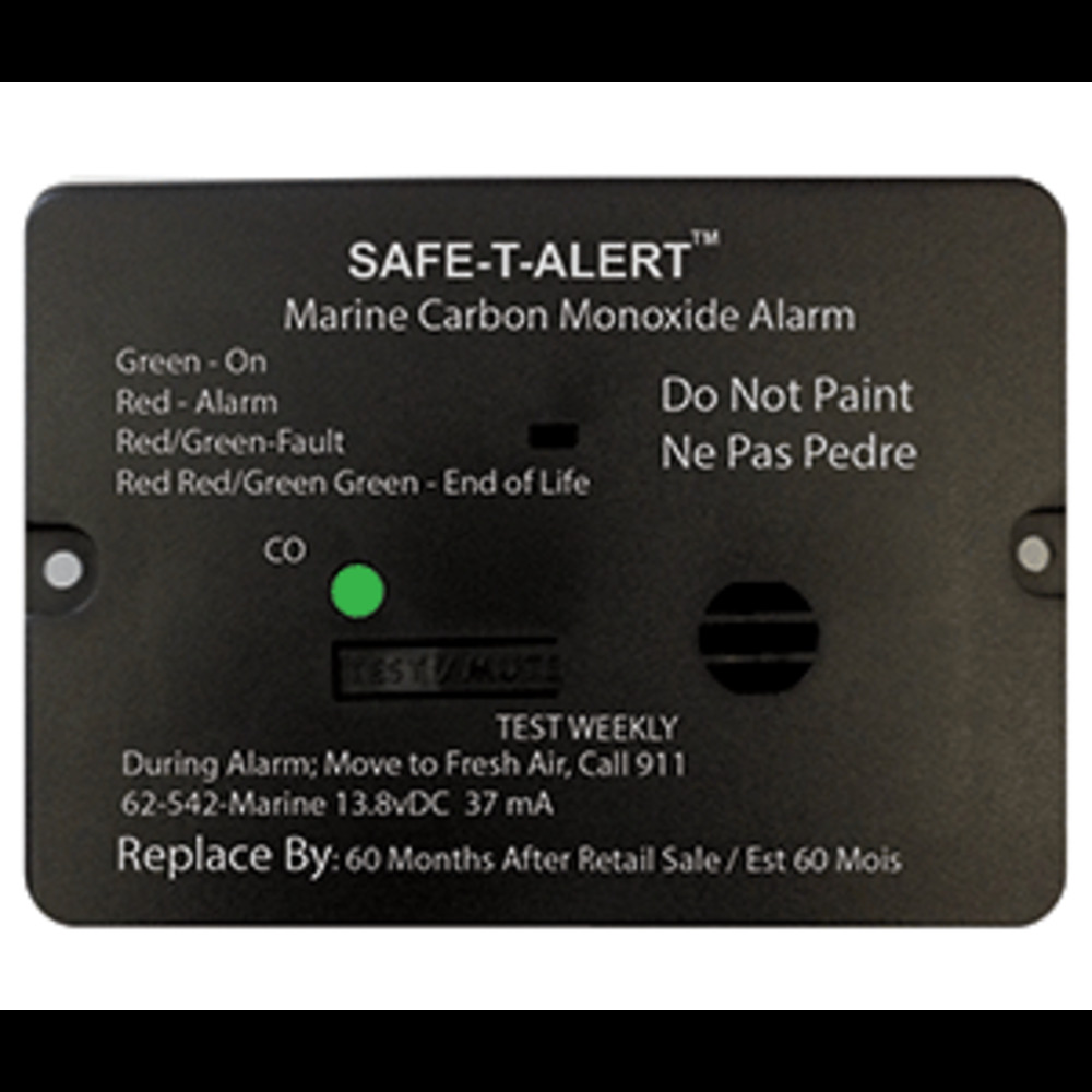 Safe-T-Alert 62 Series Carbon Monoxide Alarm w/Relay - 12V - 62-542-R-Marine - Flush Mount - Black