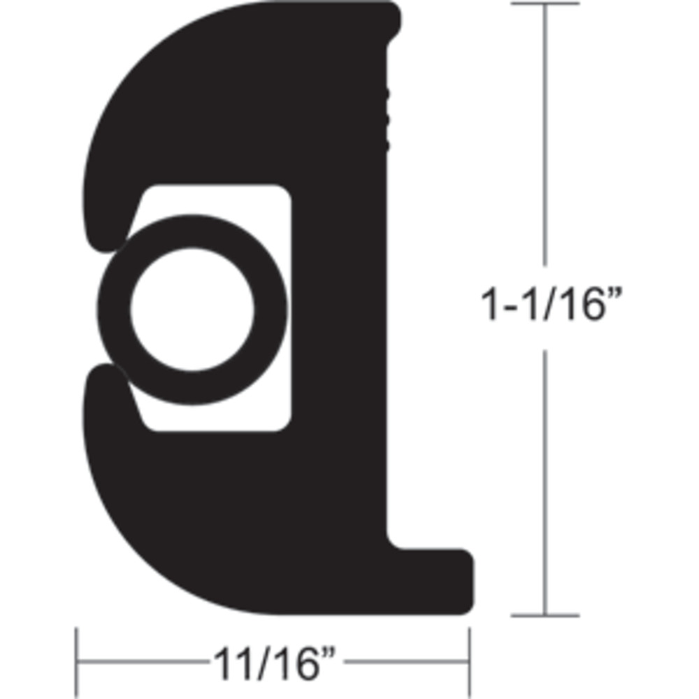TACO Flex Vinyl Rub Rail Kit - Black w/Black Insert - 70" - 1-1/16" x 11/16"