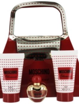 Moschino Glamour Eau De Parfum Mini .16 Oz and Silky Body Lotion .8 Oz and Bubble Bath And Shower Gel .8 Oz For Women