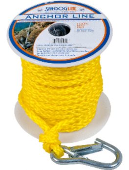 Sea-Dog Poly Pro Anchor Line w/Snap - 3/8" x 100 and #39; - Yellow