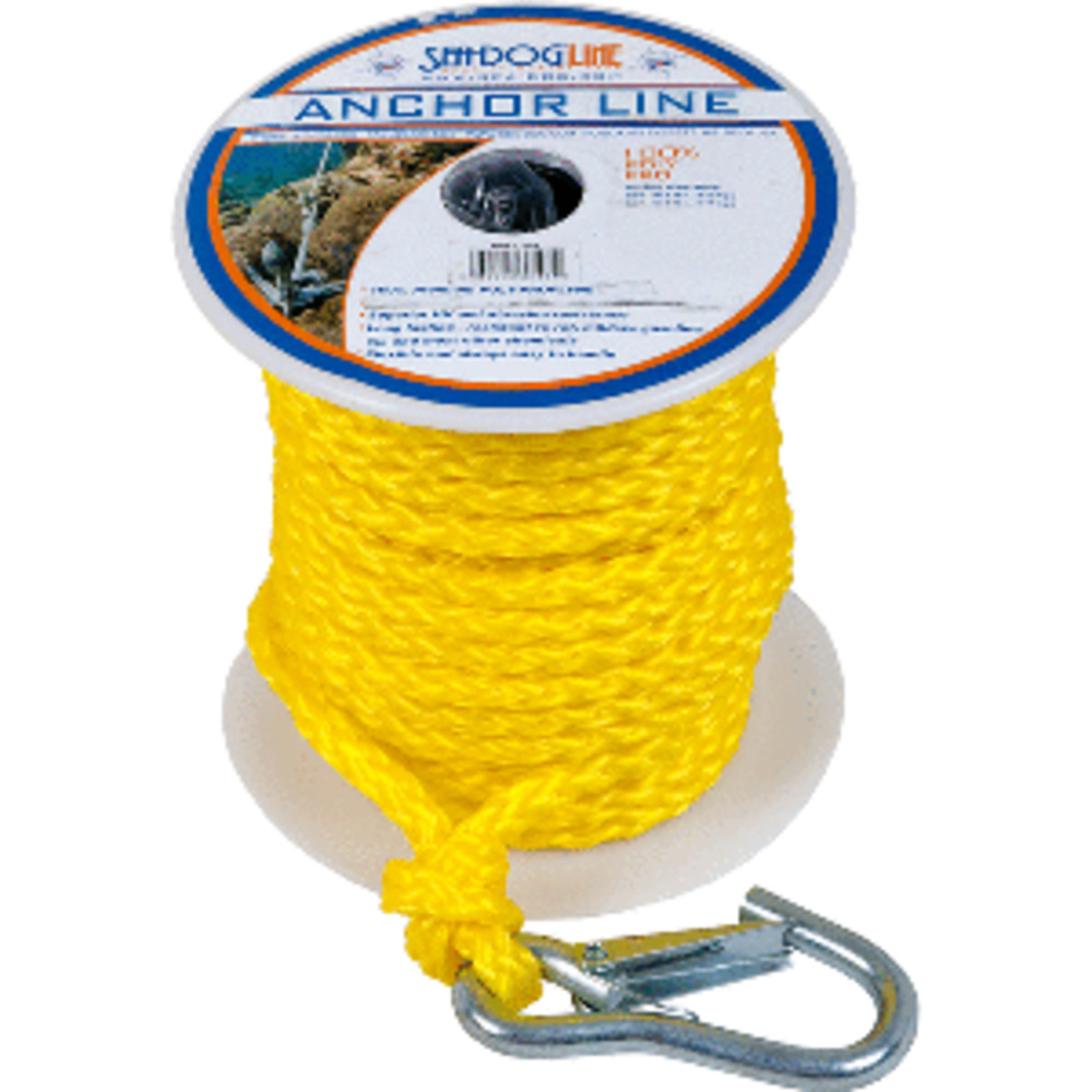 Sea-Dog Poly Pro Anchor Line w/Snap - 3/8" x 75 and #39; - Yellow