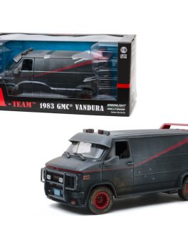 1983 GMC Vandura Black Weathered Version with Bullet Holes The A-Team (1983-1987) TV Series 1/18 Diecast Model Car by Greenlight 13567