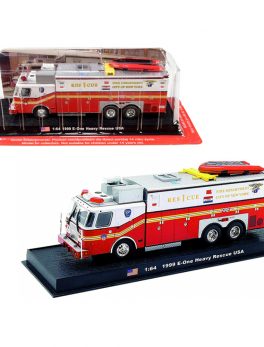 1999 E-One Heavy Rescue Fire Engine Fire Department City of New York (FDNY) 1/64 Diecast Model by Amercom ACGB04