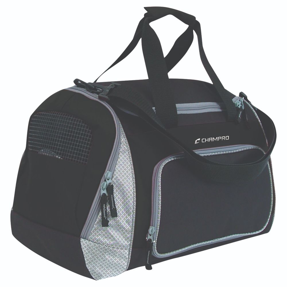 Champro Pro Plus Gear Bag 24 in x 14 in x 12 in Black Grey