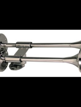 Schmitt and amp; Ongaro Deluxe All-Stainless Shorty Dual Trumpet Horn - 12V