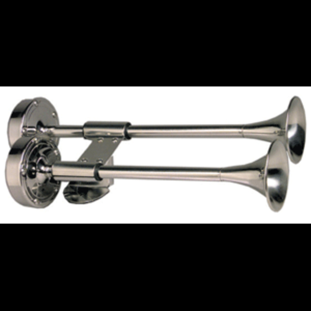 Schmitt and amp; Ongaro Deluxe All-Stainless Shorty Dual Trumpet Horn - 12V