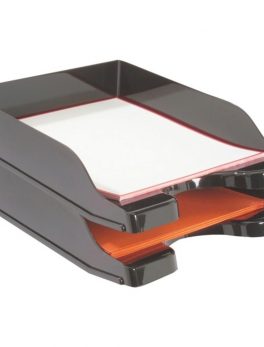 Deflecto 63904 Docutray Multidirectional Stacking Trays, 2 pk