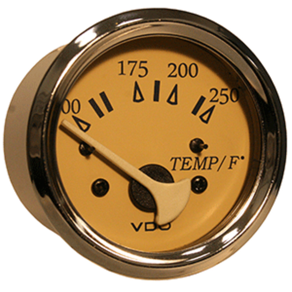 VDO Allentare Teak 250 and #176;F Water Temperature Gauge - Use w/Marine 450-29 Ohm Sender - 12V