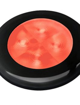 Hella Marine Slim Line LED "Enhanced Brightness" Round Courtesy Lamp - Red LED - Black Plastic Bezel - 12V