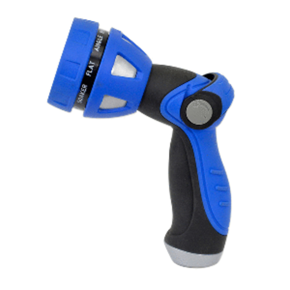 HoseCoil Thumb Lever Nozzle w/Metal Body and amp; Nine Pattern Adjustable Spray Head