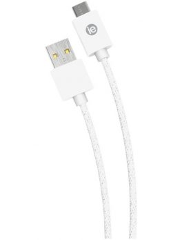 iEssentials IEN-BC10C-WT Charge and Sync Braided USB-C to USB-A Cable, 10ft (White)