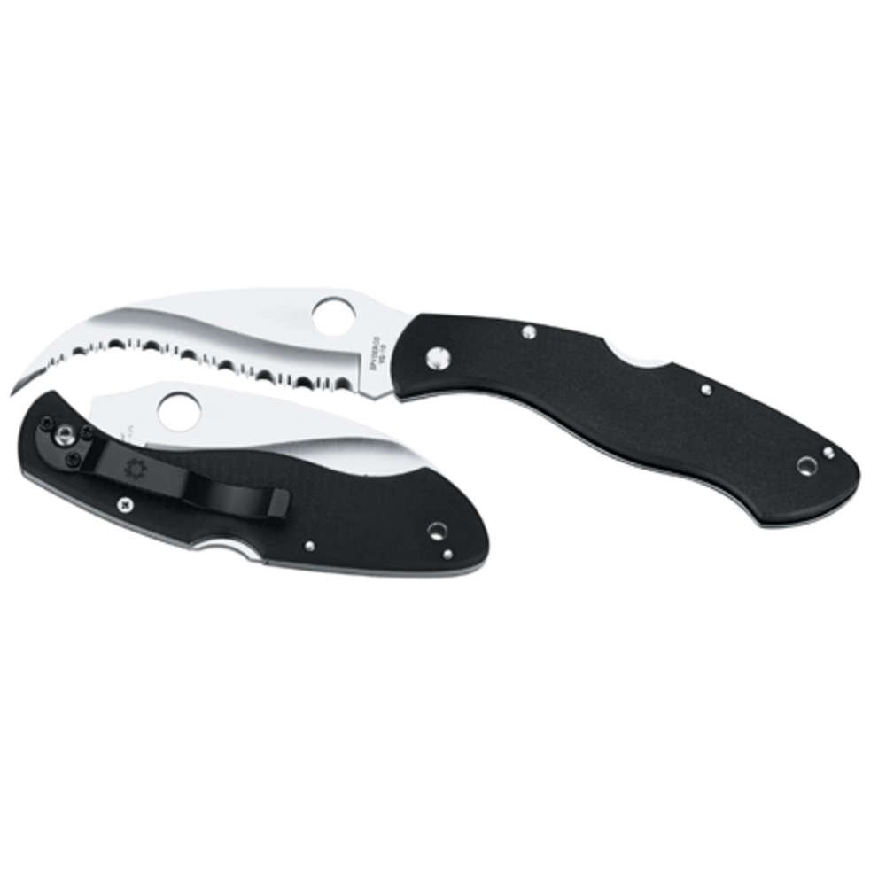 Spyderco Civilian Folder 4.13 in Serrated Black G-10 Handle