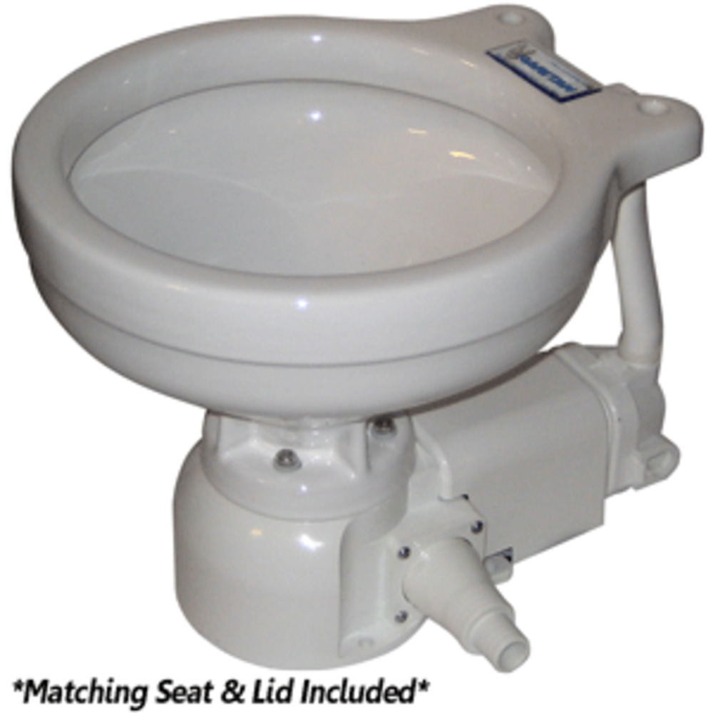Raritan Sea Era Electric Toilet - Marine Size - Integral Pump - Straight and amp; 90 and deg; Discharge - 12v