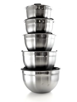 MegaChef 5 Piece Multipurpose Stackable Mixing Bowl Set with Lids