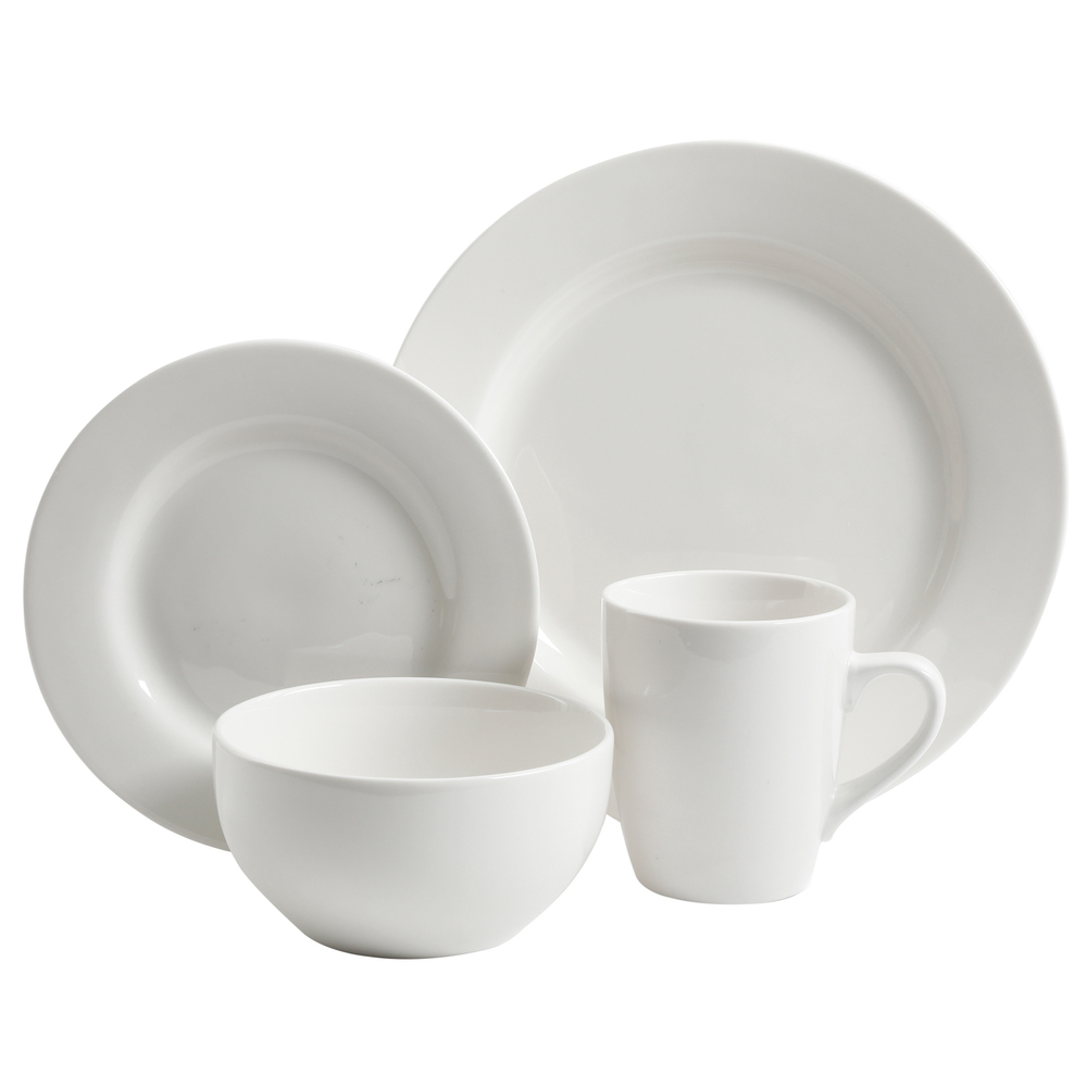 Gibson Elite Gracious Dining 16-Piece Hotelware Set made of Fine Ceramic in White