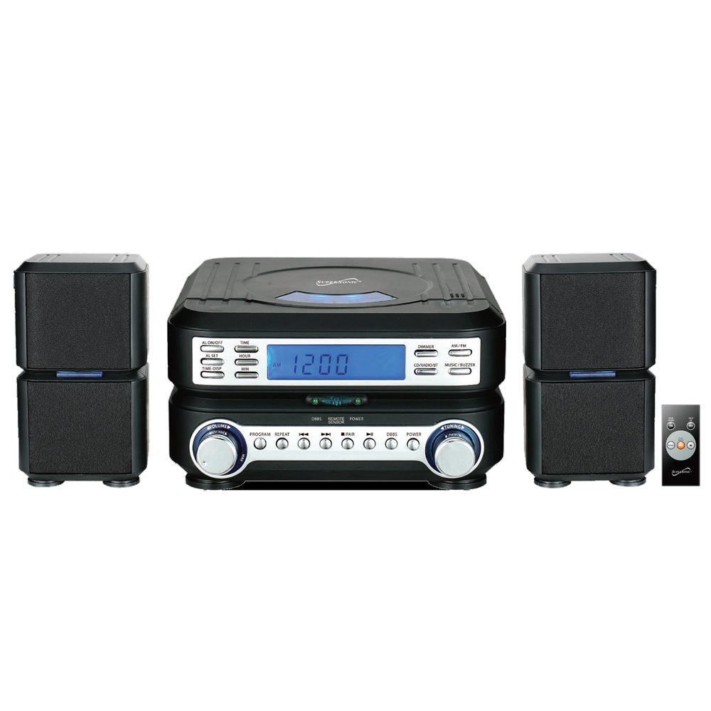 Supersonic Portable Micro System with Bluetooth, CD Player, AUX Input and amp; AM/FM Radio