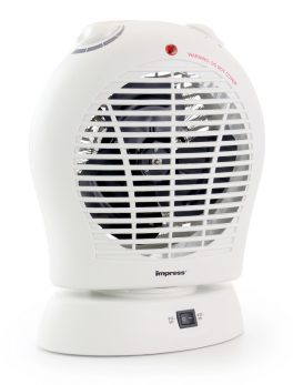 Oscillating Fan Heater with Thermostat White