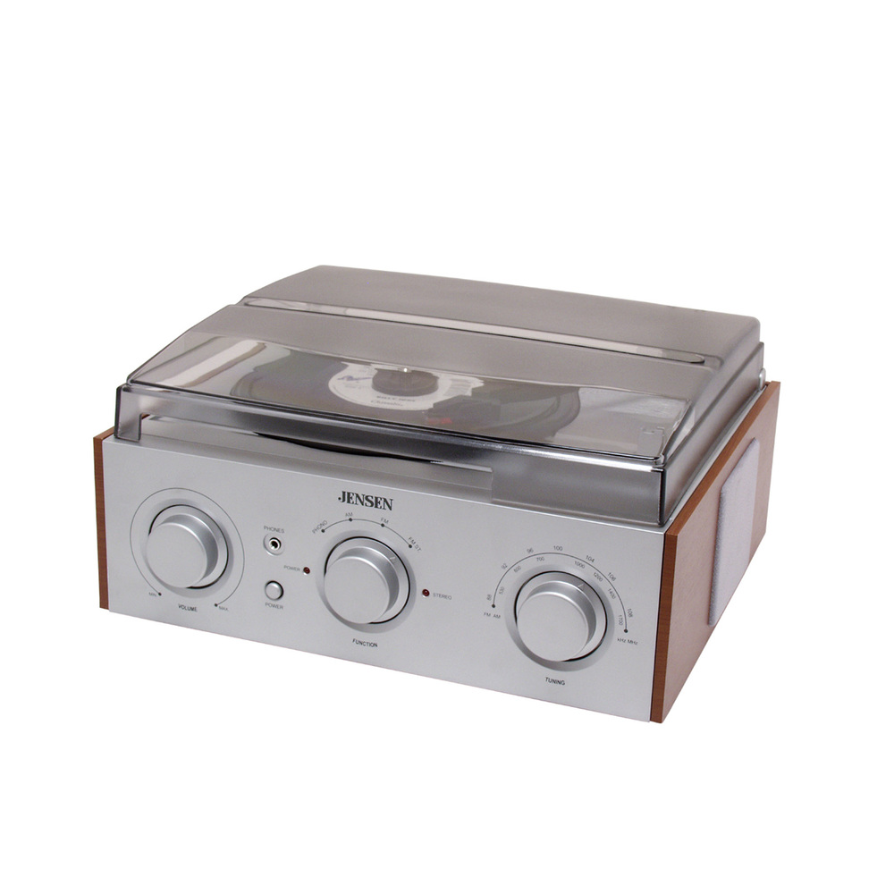 Jensen 3-Speed Stereo Turntable with AM/FM Stereo Radio