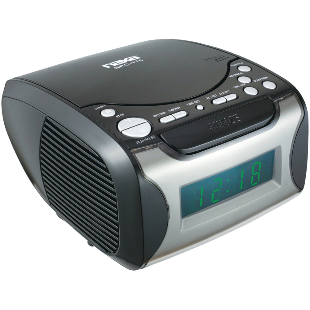 Naxa Digital Alarm Clock with Digital Tuning AM/FM Radio and amp; CD Player