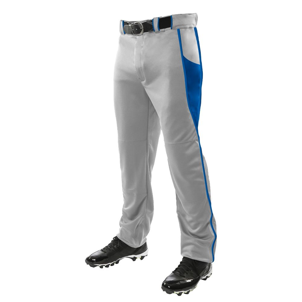 Champro Adult Triple Crown Baseball Pant Grey Royal Blue 2XL