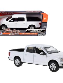 2019 Ford F-150 Lariat Crew Cab Pickup Truck White 1/24-1/27 Diecast Model Car by Motormax 79363w