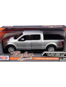 2019 Ford F-150 Limited Crew Cab Pickup Truck Metallic Silver 1/24-1/27 Diecast Model Car by Motormax 79364s