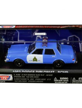1983 Dodge Diplomat Royal Canadian Mounted Police (RCMP) Light Blue and White 1/43 Diecast Model Car by Motormax 73412-79472