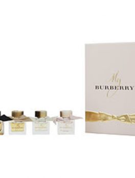 Burberry Variety 4 Piece Womens Variety With My Burberry Eau De Parfum and My Burberry Edt and My Burberry Black Parfum and My Burberry Blush Eau De Parfum All Are .17 Oz Minis For Women