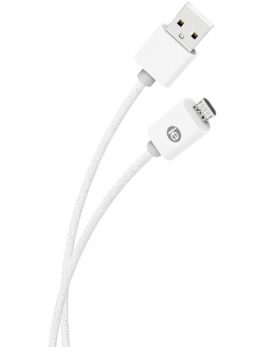 iEssentials IEN-BC10M-WT Charge and Sync Braided Micro USB to USB Cable, 10ft (White)