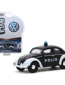 Classic Volkswagen Beetle Police Car Polis Trollveggen (Norway) Black Club Vee V-Dub Series 10 1/64 Diecast Model Car by Greenlight 29980F