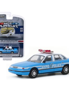 1993 Ford Crown Victoria Police Interceptor New York City Police Dept (NYPD) New York City Light Blue with White Top Hot Pursuit Series 33 1/64 Diecast Model Car by Greenlight 42900D